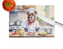Load image into Gallery viewer, Staffordshire Bull Terrier The Chef Glass Cutting Boards – Durable, Decorative Kitchen Art