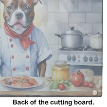 Load image into Gallery viewer, Staffordshire Bull Terrier The Chef Glass Cutting Boards – Durable, Decorative Kitchen Art