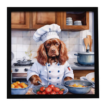 Load image into Gallery viewer, Sussex Spaniel The Chef Framed Metal Print