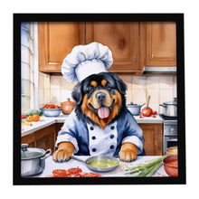 Load image into Gallery viewer, Tibetan Mastiff The Chef Framed Metal Print
