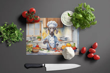 Load image into Gallery viewer, Weimaraner The Chef Glass Cutting Boards – Durable, Decorative Kitchen Art