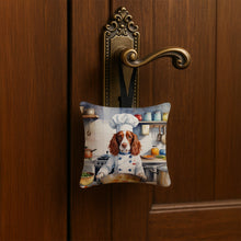 Load image into Gallery viewer, Welsh Springer Spaniel The Chef Hanging Square Fabric Ornament 3.5 × 3.5