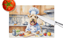 Load image into Gallery viewer, Wheaten Terrier The Chef Glass Cutting Boards – Durable, Decorative Kitchen Art