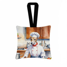 Load image into Gallery viewer, Whippet The Chef Hanging Square Fabric Ornament 3.5 × 3.5