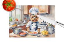 Load image into Gallery viewer, Yorkie Yorkshire Terrier The Chef Glass Cutting Boards – Durable, Decorative Kitchen Art