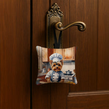 Load image into Gallery viewer, Yorkie Yorkshire Terrier The Chef Hanging Square Fabric Ornament 3.5 × 3.5