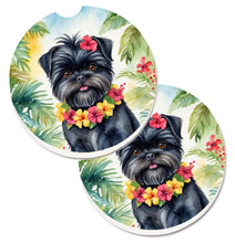 Load image into Gallery viewer, Affenpinscher Luau Car Coasters – Set of 2 - Absorbent Stone with Fun &amp; Functional Artwork