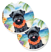 Load image into Gallery viewer, Affenpinscher Luau Car Coasters – Set of 2 - Absorbent Stone with Fun &amp; Functional Artwork