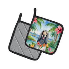 Load image into Gallery viewer, Afghan Hound Luau Pot Holders - Set of 2 Decorative Kitchen Helpers | Made in the USA