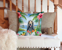 Load image into Gallery viewer, Afghan Hound Luau Throw Pillow - 14x14 Decorative Pillow – Art for Your Home &amp; Patio