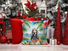 Load image into Gallery viewer, Afghan Hound Luau Throw Pillow - 14x14 Decorative Pillow – Art for Your Home &amp; Patio
