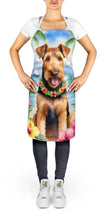 Load image into Gallery viewer, Airedale Terrier Luau Apron – Artist-Designed Kitchen, BBQ &amp; Craft Apron