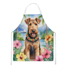 Load image into Gallery viewer, Airedale Terrier Luau Apron – Artist-Designed Kitchen, BBQ &amp; Craft Apron