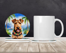 Load image into Gallery viewer, Airedale Terrier Luau Large Sandstone Coasters Pack of 4