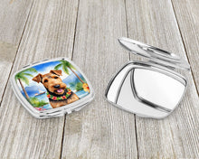 Load image into Gallery viewer, Airedale Terrier Luau Compact Mirror – Stylish Purse Mirror with Artistic Covers
