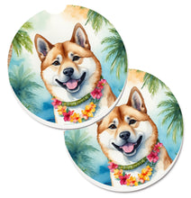 Load image into Gallery viewer, Akita Luau Car Coasters – Set of 2 - Absorbent Stone with Fun &amp; Functional Artwork