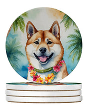 Load image into Gallery viewer, Akita Luau Large Sandstone Coasters Pack of 4