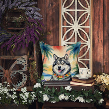 Load image into Gallery viewer, Alaskan Malamute Luau Throw Pillow - 14x14 Decorative Pillow – Art for Your Home &amp; Patio