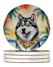 Load image into Gallery viewer, Alaskan Malamute Luau Large Sandstone Coasters Pack of 4