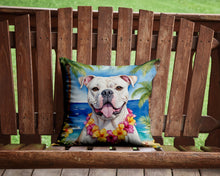 Load image into Gallery viewer, American Bulldog Luau Throw Pillow - 14x14 Decorative Pillow – Art for Your Home &amp; Patio