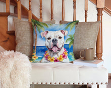 Load image into Gallery viewer, American Bulldog Luau Throw Pillow - 14x14 Decorative Pillow – Art for Your Home &amp; Patio
