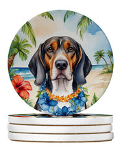 Load image into Gallery viewer, American English Coonhound Luau Large Sandstone Coasters Pack of 4
