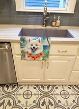 Load image into Gallery viewer, American Eskimo Luau Kitchen Towel