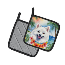 Load image into Gallery viewer, American Eskimo Luau Pot Holders - Set of 2 Decorative Kitchen Helpers | Made in the USA