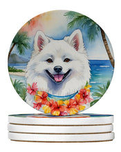 Load image into Gallery viewer, American Eskimo Luau Large Sandstone Coasters Pack of 4