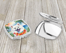 Load image into Gallery viewer, American Eskimo Luau Compact Mirror – Stylish Purse Mirror with Artistic Covers