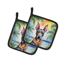 Load image into Gallery viewer, American Hairless Terrier Luau Pot Holders - Set of 2 Decorative Kitchen Helpers | Made in the USA