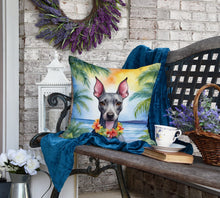 Load image into Gallery viewer, American Hairless Terrier Luau Throw Pillow