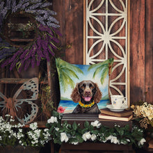 Load image into Gallery viewer, American Water Spaniel Luau Throw Pillow - 14x14 Decorative Pillow – Art for Your Home &amp; Patio