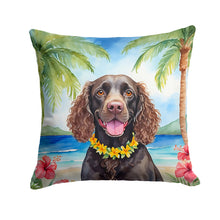 Load image into Gallery viewer, American Water Spaniel Luau Throw Pillow - 14x14 Decorative Pillow – Art for Your Home &amp; Patio