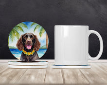 Load image into Gallery viewer, American Water Spaniel Luau Large Sandstone Coasters Pack of 4