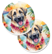 Load image into Gallery viewer, Anatolian Shepherd Luau Car Coasters – Set of 2 - Absorbent Stone with Fun &amp; Functional Artwork