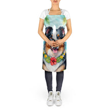 Load image into Gallery viewer, Australian Shepherd Luau Apron – Artist-Designed Kitchen, BBQ &amp; Craft Apron