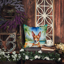Load image into Gallery viewer, Basenji Luau Throw Pillow - 14x14 Decorative Pillow – Art for Your Home &amp; Patio