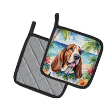 Load image into Gallery viewer, Basset Hound Luau Pot Holders - Set of 2 Decorative Kitchen Helpers | Made in the USA