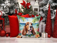 Load image into Gallery viewer, Basset Hound Luau Throw Pillow - 14x14 Decorative Pillow – Art for Your Home &amp; Patio