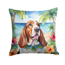 Load image into Gallery viewer, Basset Hound Luau Throw Pillow - 14x14 Decorative Pillow – Art for Your Home &amp; Patio