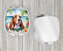 Load image into Gallery viewer, Basset Hound Luau Compact Mirror – Stylish Purse Mirror with Artistic Covers