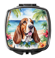 Load image into Gallery viewer, Basset Hound Luau Compact Mirror – Stylish Purse Mirror with Artistic Covers