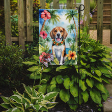 Load image into Gallery viewer, Beagle Luau Garden Flag – Tropical Dog Decor with Hibiscus &amp; Palm Leaves