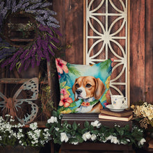 Load image into Gallery viewer, Beagle Luau Throw Pillow - 14x14 Decorative Pillow – Art for Your Home &amp; Patio