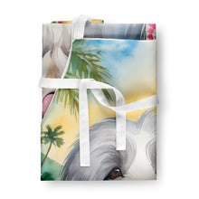 Load image into Gallery viewer, Bearded Collie Luau Apron – Artist-Designed Kitchen, BBQ &amp; Craft Apron