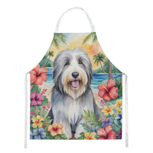 Load image into Gallery viewer, Bearded Collie Luau Apron – Artist-Designed Kitchen, BBQ &amp; Craft Apron