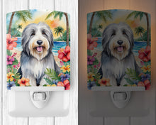 Load image into Gallery viewer, Bearded Collie Luau Ceramic Night Light