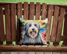 Load image into Gallery viewer, Bearded Collie Luau Throw Pillow - 14x14 Decorative Pillow – Art for Your Home &amp; Patio