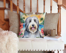 Load image into Gallery viewer, Bearded Collie Luau Throw Pillow - 14x14 Decorative Pillow – Art for Your Home &amp; Patio